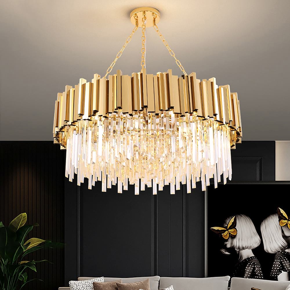 Zen Modern Gold Crystal Chandelier