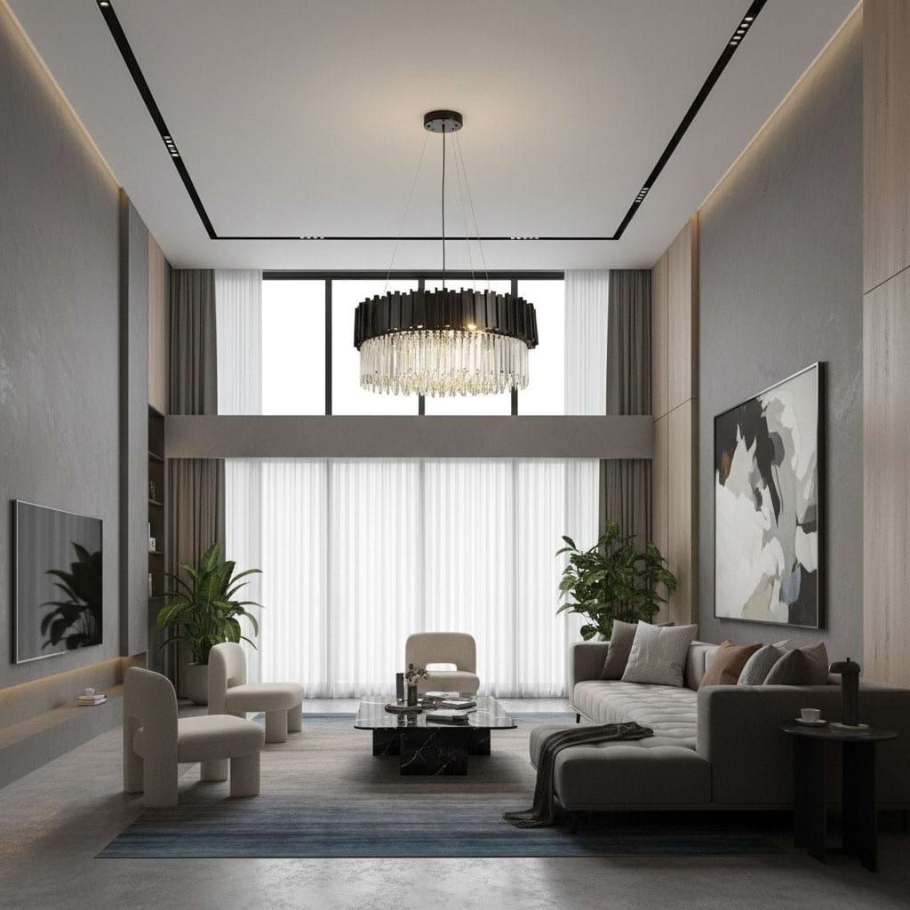 Zen Modern Gold Crystal Chandelier