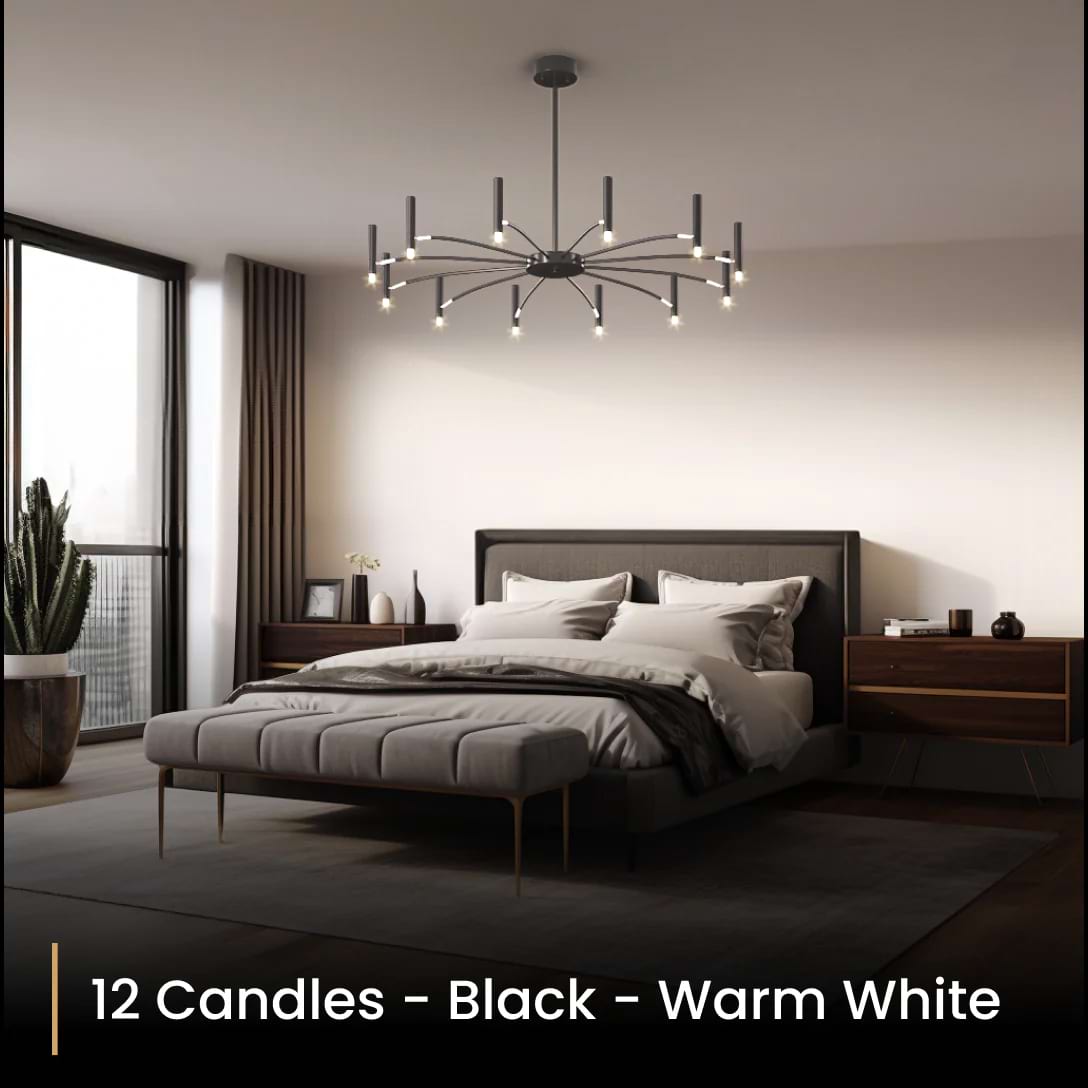 Modern Black Wagon Wheel Hanging Led Ceiling Chandeliers