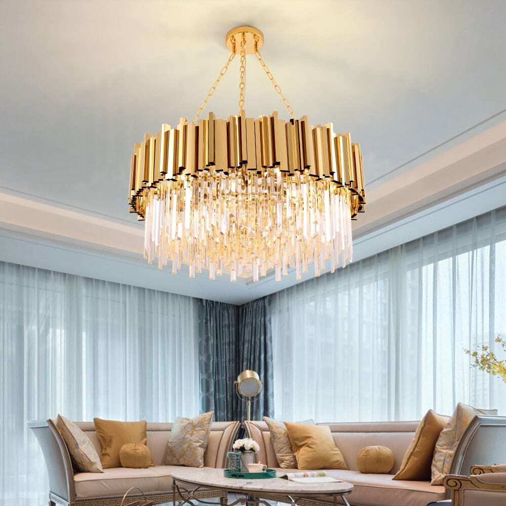 Zen Modern Gold Crystal Chandelier
