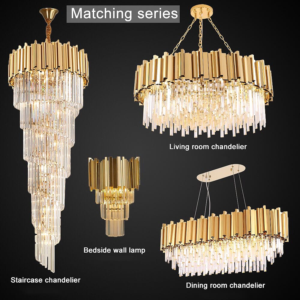 Zen Modern Gold Crystal Chandelier