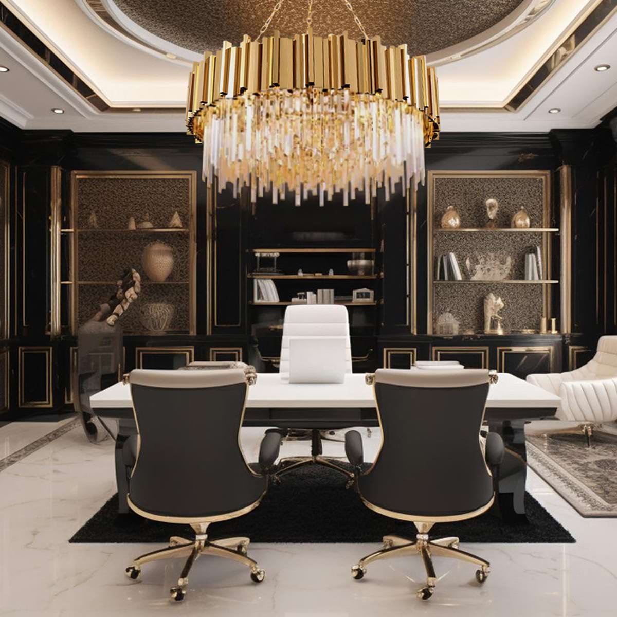 Zen Modern Gold Crystal Chandelier