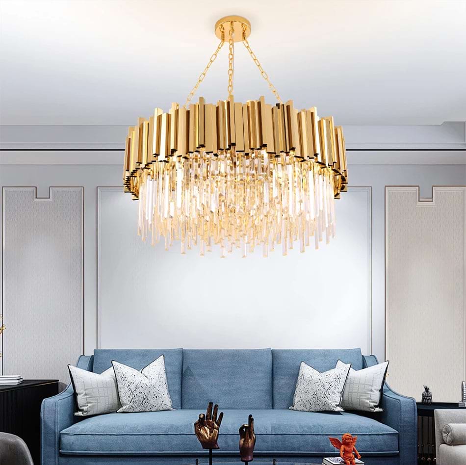 Zen Modern Gold Crystal Chandelier