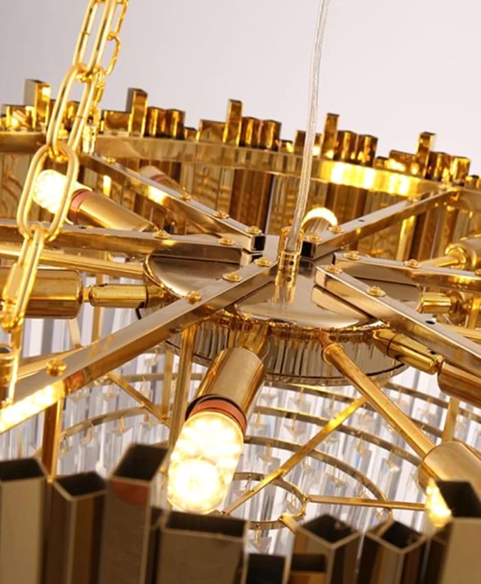 Zen Modern Gold Crystal Chandelier