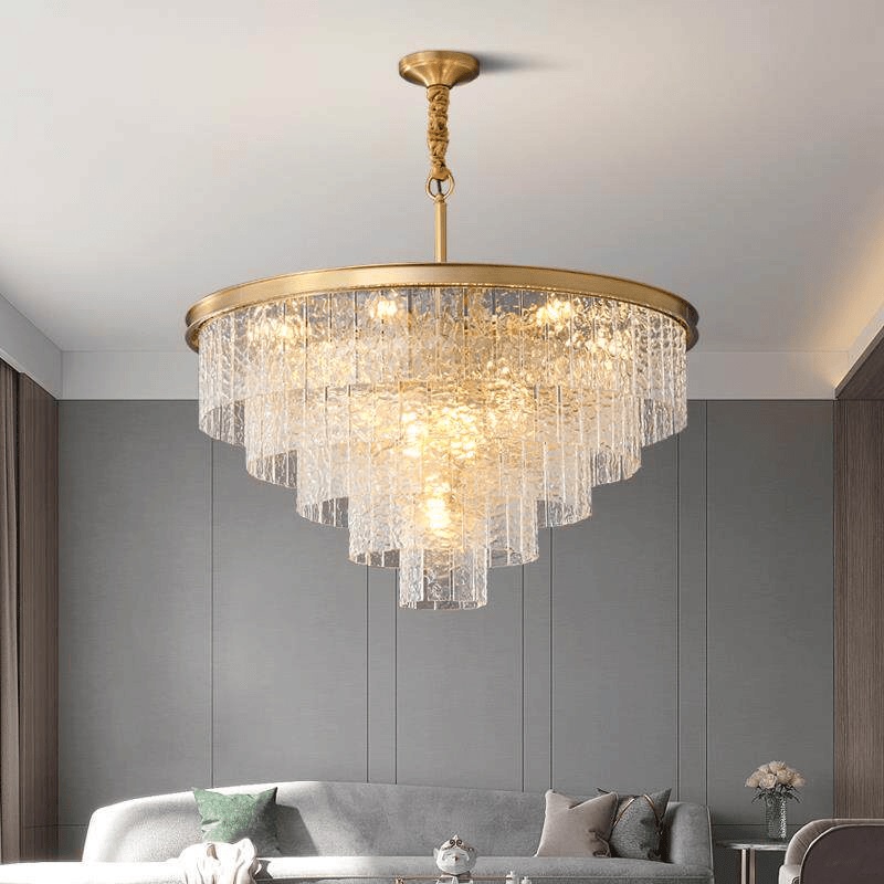 Gold Modern Frosted Glass Chandelier