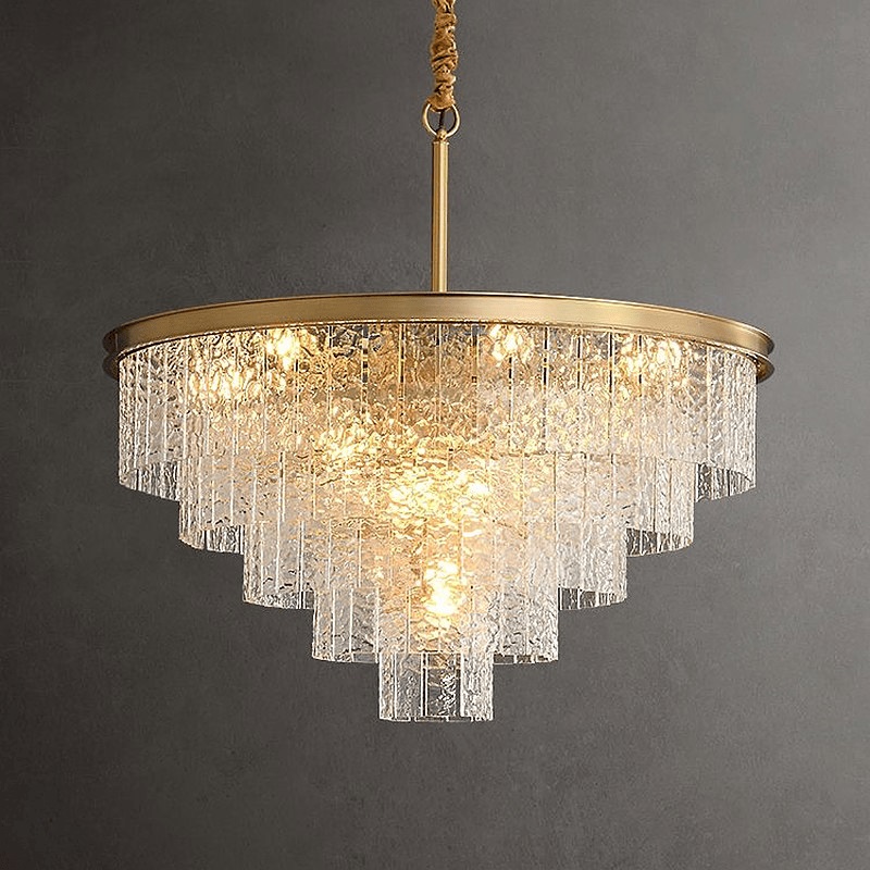 Gold Modern Frosted Glass Chandelier