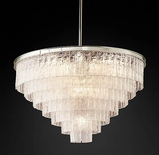 Gold Modern Frosted Glass Chandelier